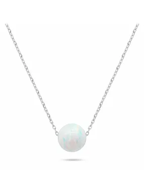 Charming silver necklace with opal NCL102W