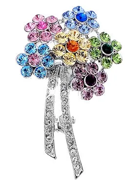 Glitter brooch Flowers 8330