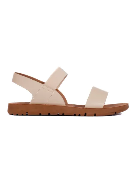 Women's flat beige sandals