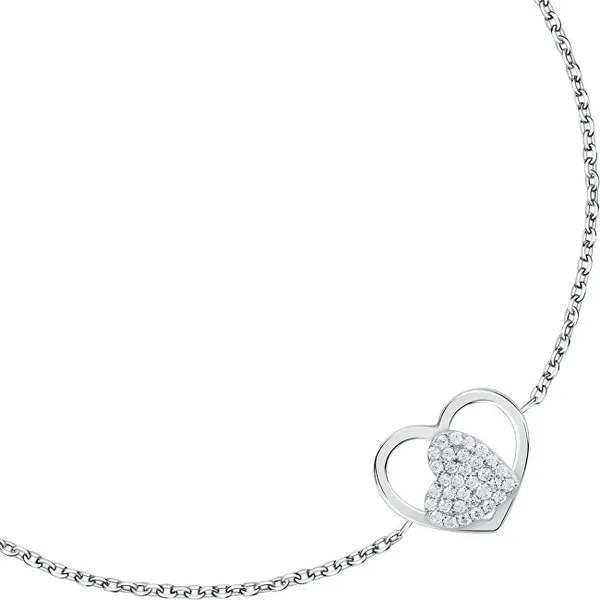 Romantic silver bracelet with hearts Silver LPS05AWV19