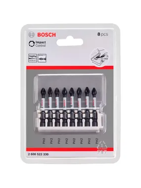 Pick and Click Impact Control screwdriver bit set PH2, 8 pieces