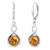 Silver earrings with real amber JST147107EJ