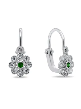 Delicate girl's silver earrings Flowers EA190W