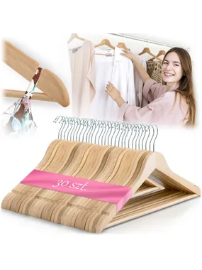 Wooden clothes hangers 30pcs MS-858 Massido