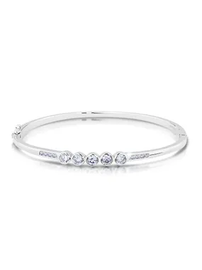 Women's solid bracelet with cubic zirconia M01954