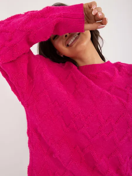 Women's fuchsia oversized sweater