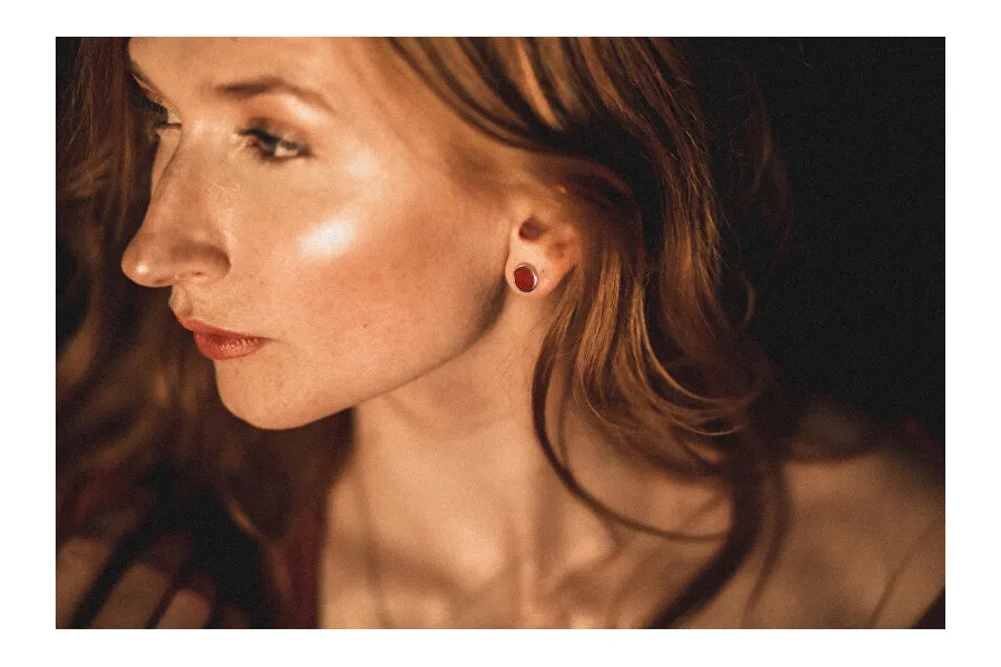 Silver earrings with blue lazurite ERE-LP-ST