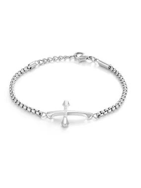 Steel Men's Bracelet with Die-Cut Cross PEAGB0032601