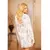 Dressing gown MUJERES satin ecru print