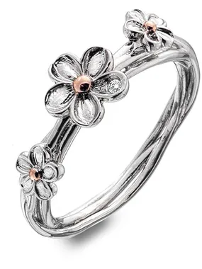 Silver flower ring Forget me not DR214