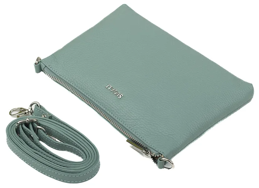 Women's leather crossbody bag A6C sage