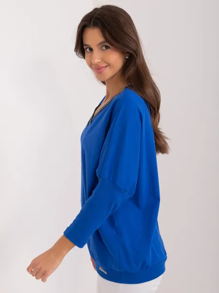 Women's cobalt oversize blouse