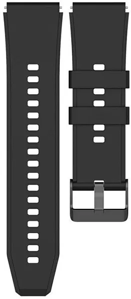 Silicone strap with black buckle 20 mm - Black
