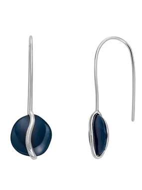 Fashion steel earrings with blue glass Sea Glass SKJ1812040