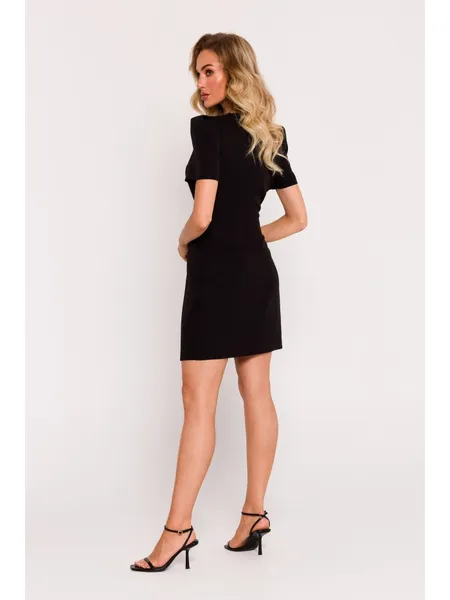 M777 Mini dress with decorative sleeves - black