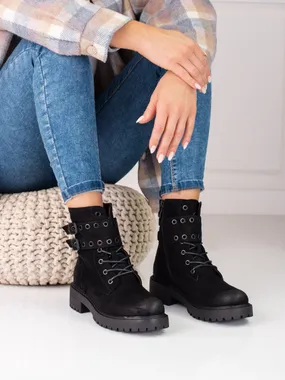 Women's lace-up boots with Shelovet buckles