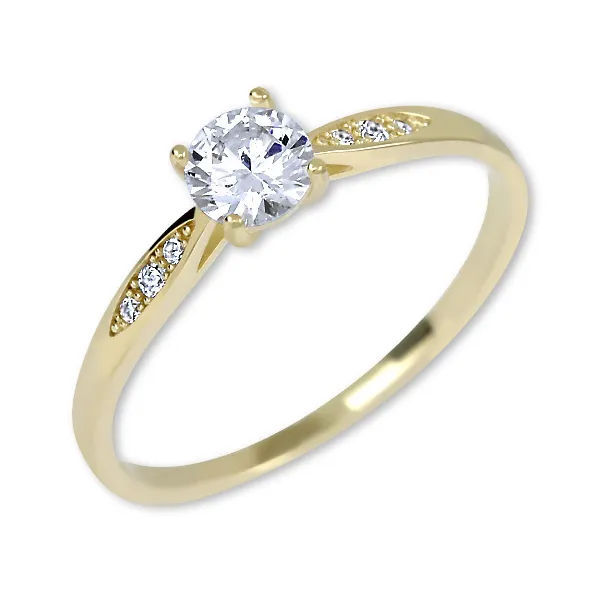 Gold engagement ring with crystals 229 001 00809