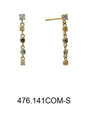 Sparkling gold dangle earrings 14/476.141/6COM-S