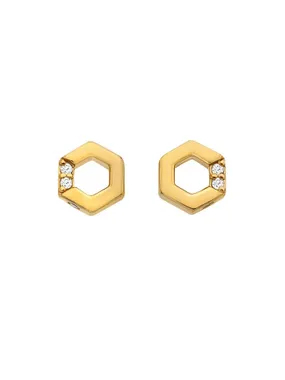 Dainty Jac Jossa Hope DE756 Diamond and Topaz Gold Plated Earrings