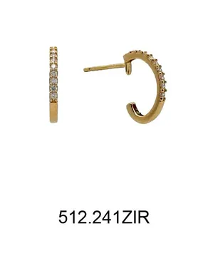 Gold hoop earrings with cubic zirconia 14/512.241/17ZIR