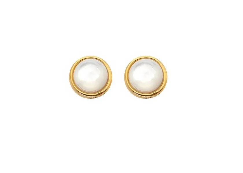 Jac Jossa Soul DE755 Gold Plated Diamond and Pearl Earrings