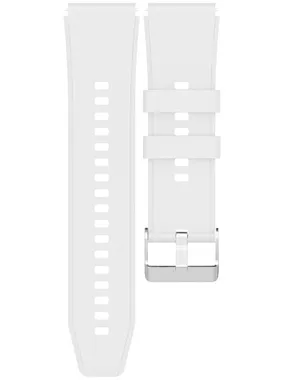 Silicone strap with silver clasp 22 mm - White