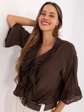 Women's dark brown oversize shirt