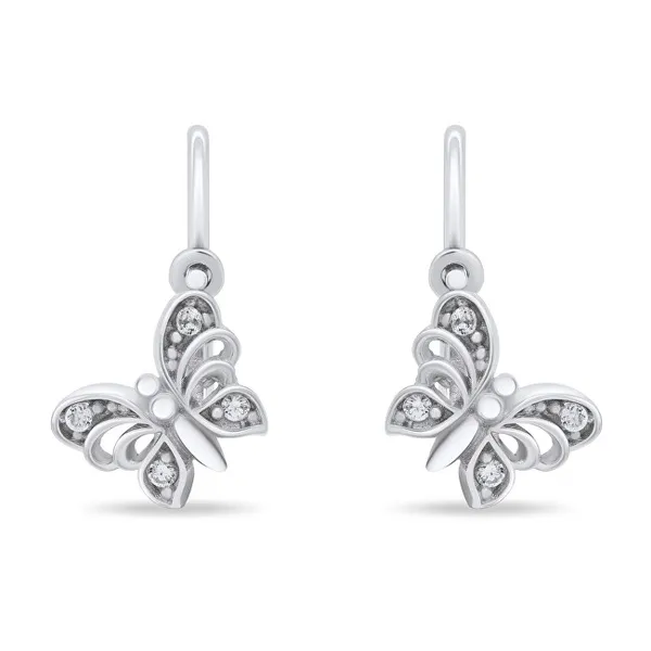 Design silver earrings Butterflies EA187W