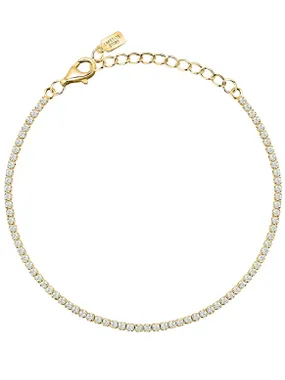 Gold-plated tennis bracelet with clear zircons Silver LPS05AWV34