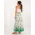 Women's white and green Ruffle skirt