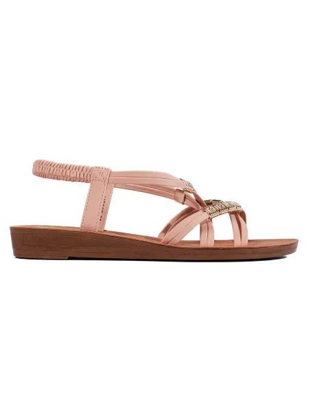 White slip-on sandals with interwoven straps