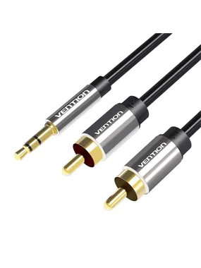 2xRCA cable (Cinch) jack to 3.5mm Vention BCFBJ 5m (black)