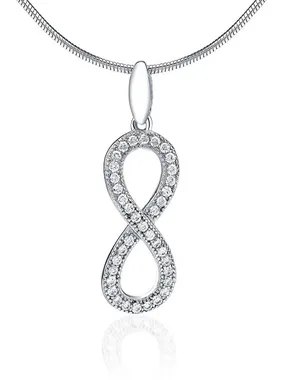 Silver Infinity pendant with micro zircons JJJP0454