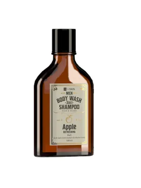 Men Whisky Body Wash and Shampoo for Hair and Beard 3in1 Apple 100ml