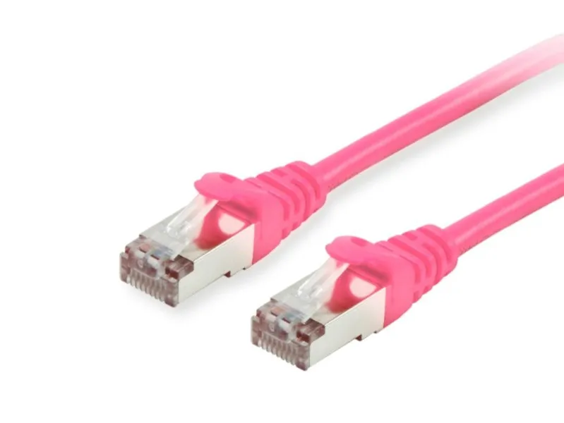 Aprīkot Cat.6 S/FTP Patch Cable, 0,15m, rozā