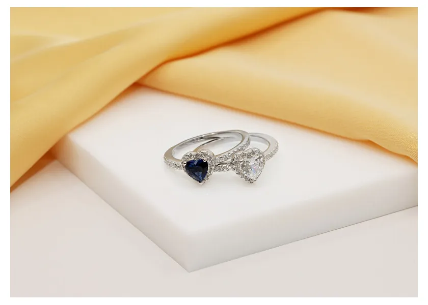 Romantic silver ring Heart RI047WB