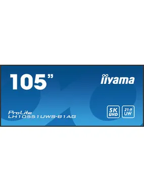 iiyama LH10551UWS-B1AG apzīmējumu displejs Digitālo signālu plakans panelis 2,66 m (104,7 collas) LED 500 cd/m² UltraWide Full HD melns 24/7