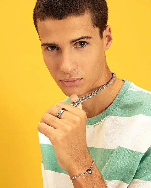 Massive steel ring for men Ripple SRP37