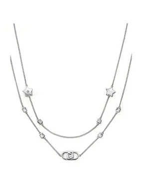 Stylish double necklace made of steel Fashion LJ2206