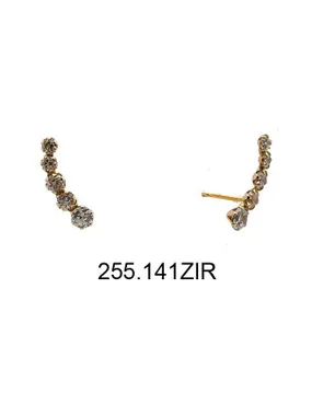 Long gold earrings with zircons 14/255.141/6ZIR