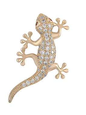 Gold-plated brooch in the shape of a lizard KS-226