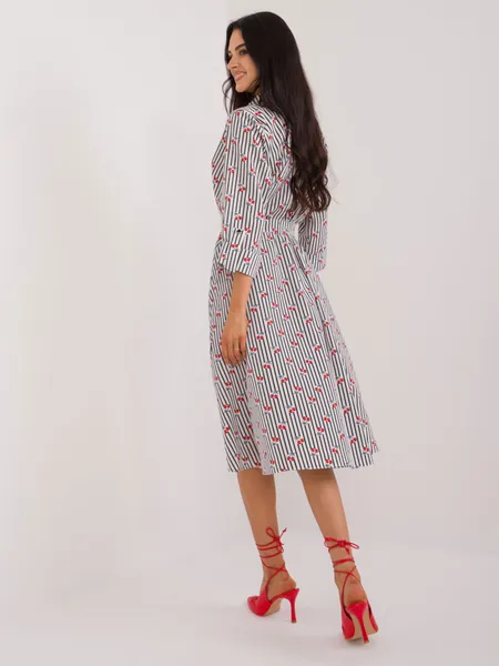 Women's white and black shirt dress