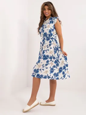 Women's cobalt blue dress with print