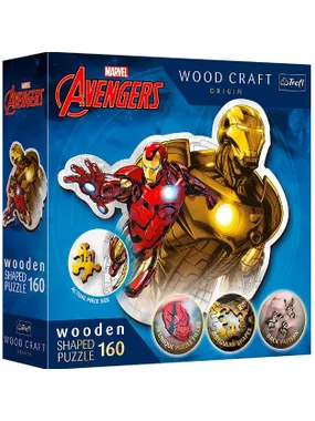 Puzzle 160 elementów Puzzle drewniane konturowe Odważny Iron Man