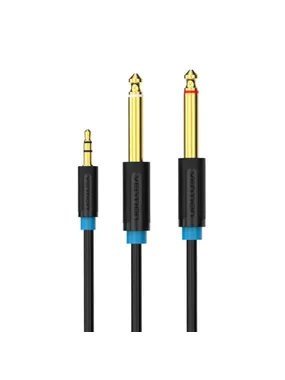 Audio Cable 3.5mm TRS to 2x 6.35mm Vention BACBH 2m (black)