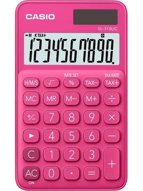 CASIO KALKULATORS POCKET SL-310UC-RD RED, 10 CIPARU DISPLEJS