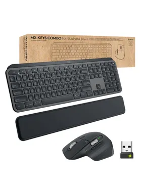 Logitech MX taustiņu kombinācija Business Gen 2 tastatūrai Pele iekļauta RF Wireless + Bluetooth QWERTY US International Graphite