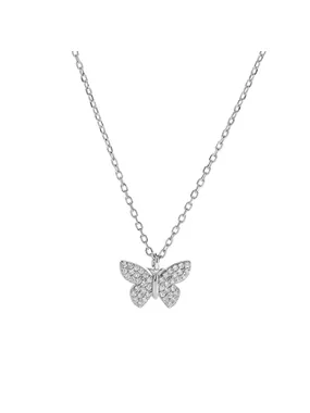 Silver Butterfly Necklace AJNA0005 (Chain, Pendant)