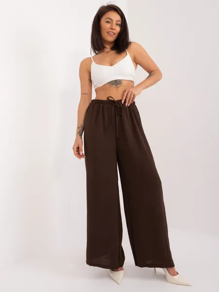 Women's dark brown fabric pants