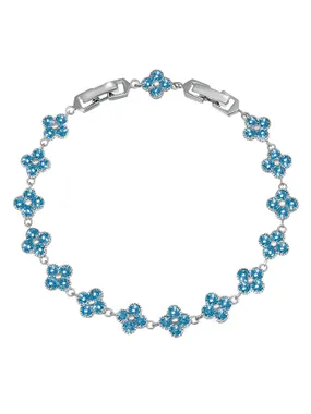 Beautiful bracelet with blue flowers 22289.AQU.R